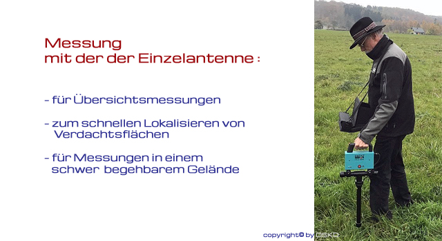 Messung mit der Einzelantenne UG12-DS