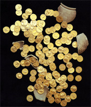 römischer Goldmünzen - Schatzfund